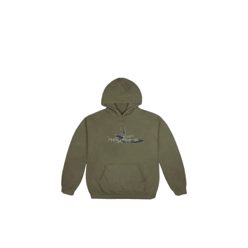 Travis scott hoodie online olive green